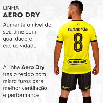 UNIFORME FUTEBOL PERSONALIZADO LINHA AERO DRY / CAMISA + CALÇÃO