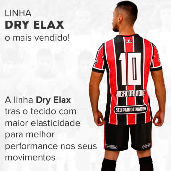 UNIFORME FUTEBOL PERSONALIZADO LINHA DRY ELAX  / CAMISA + CALÇÃO